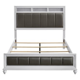 Barzini Eastern King Upholstered Panel Bed White 205891KE