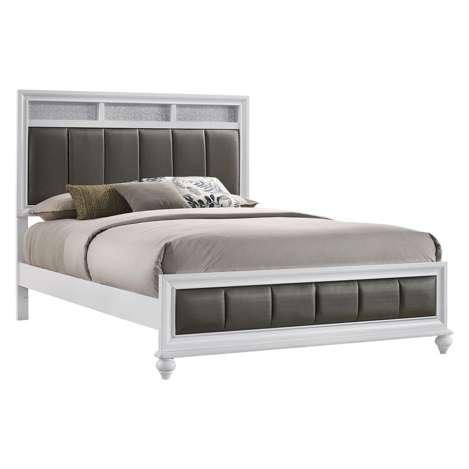 Barzini Queen Upholstered Panel Bed White 205891Q