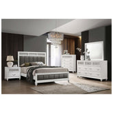 Barzini Queen Upholstered Panel Bed White 205891Q