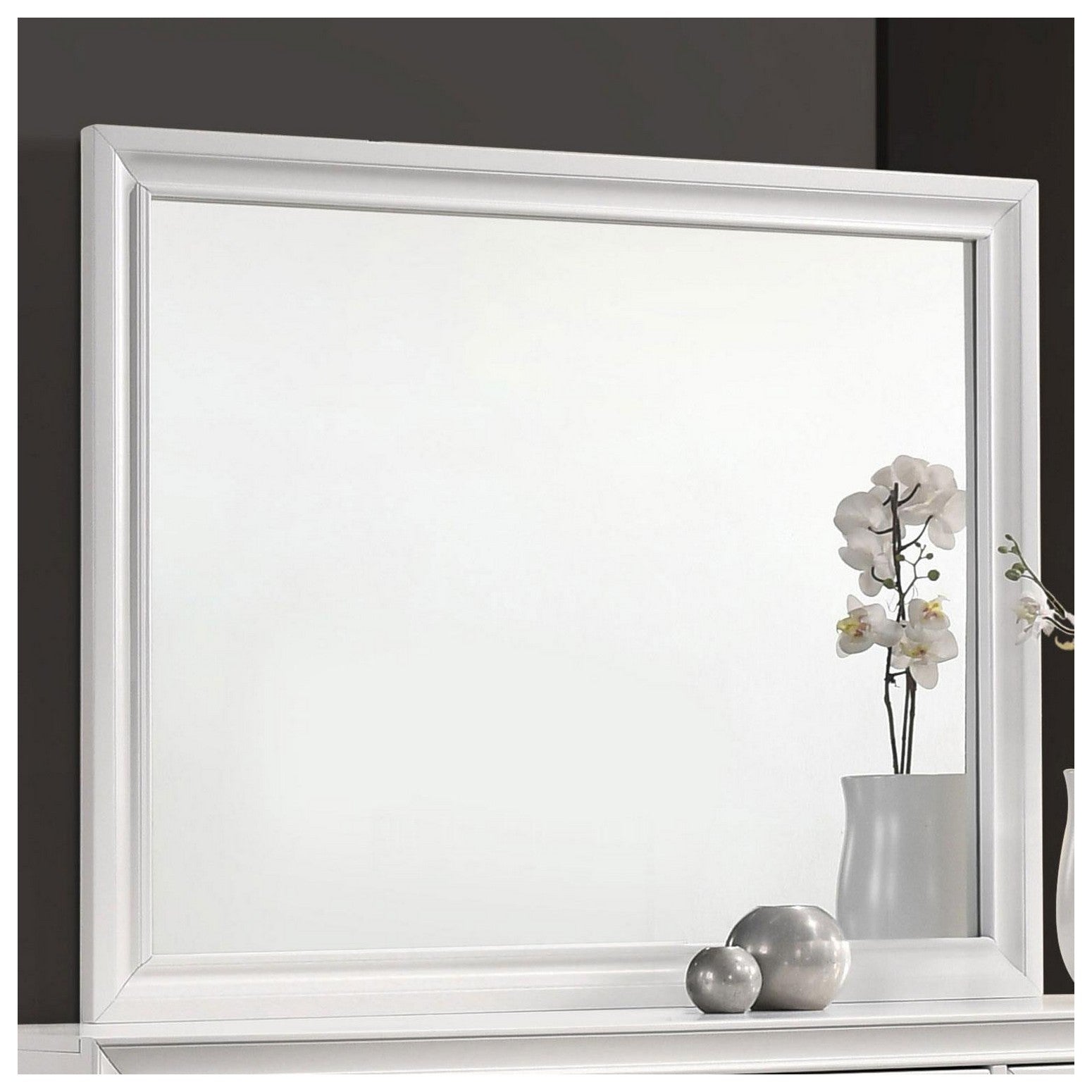 Barzini Rectangle Dresser Mirror White 205894