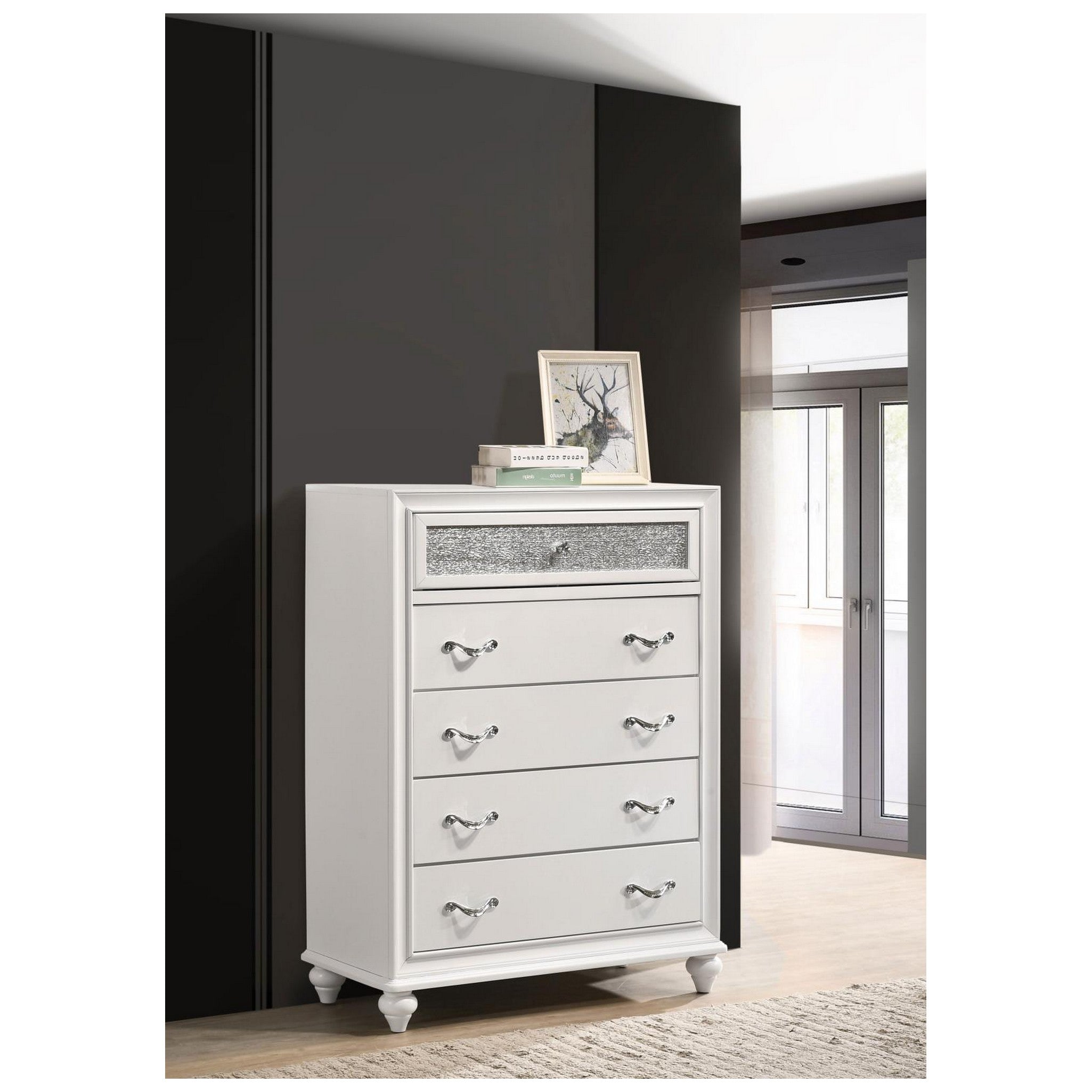 Barzini 5-drawer Chest White 205895