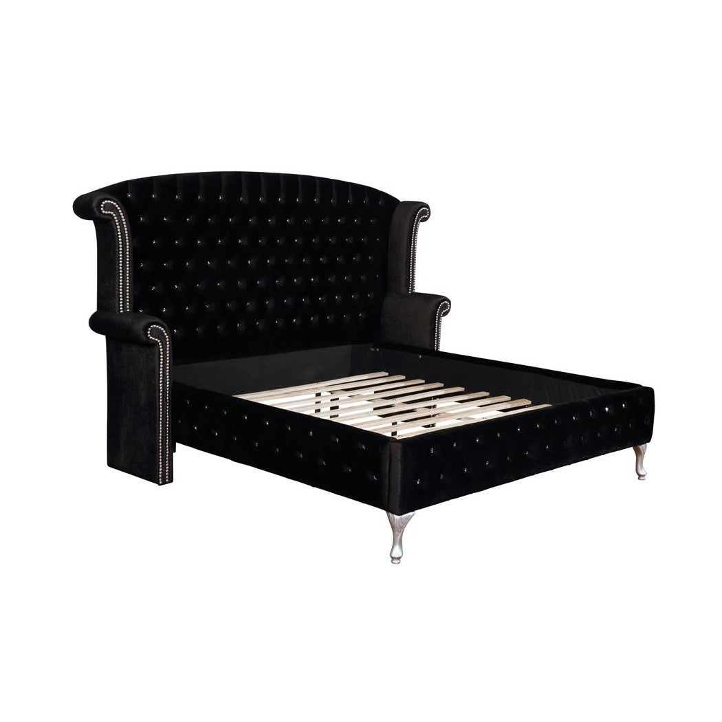 Deanna Eastern King Tufted Upholstered Bed Black 206101KE