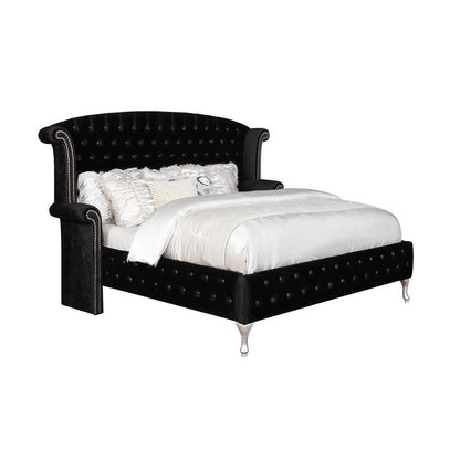 Deanna California King Tufted Upholstered Bed Black 206101KW