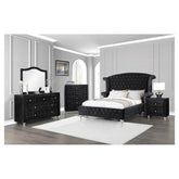 Deanna California King Tufted Upholstered Bed Black 206101KW