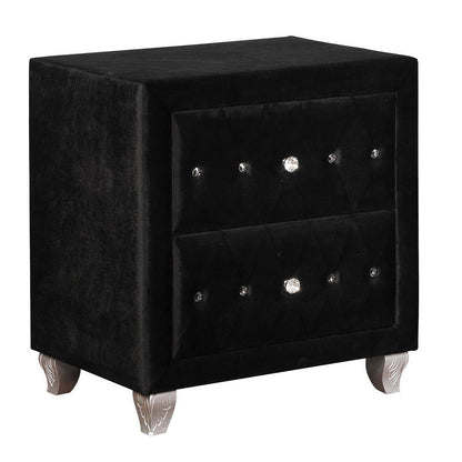 Deanna 2-drawer Rectangular Nightstand Black 206102