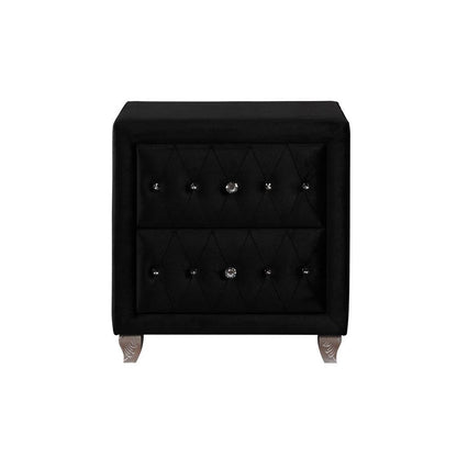 Deanna 2-drawer Rectangular Nightstand Black 206102