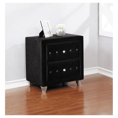 Deanna 2-drawer Rectangular Nightstand Black 206102