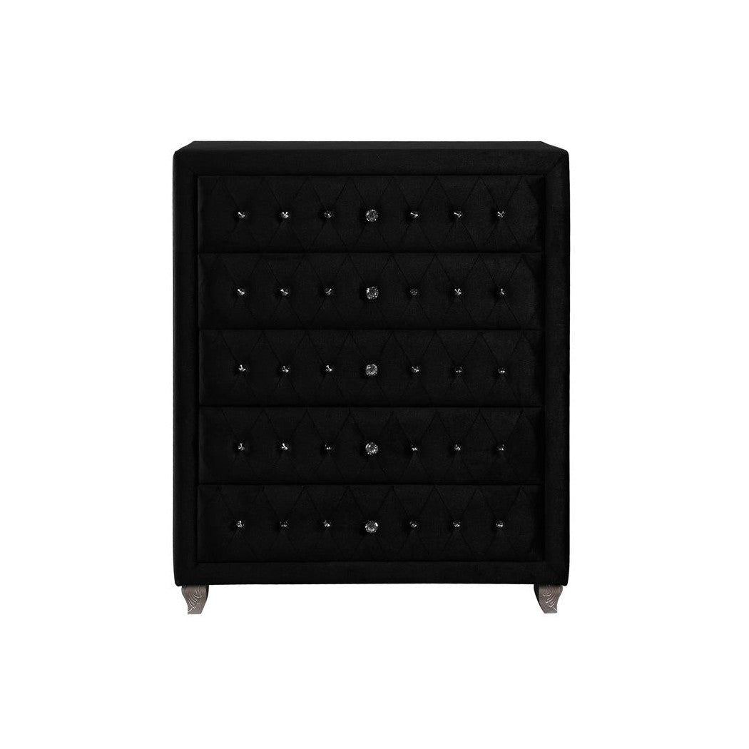 Deanna 5-drawer Rectangular Chest Black 206105