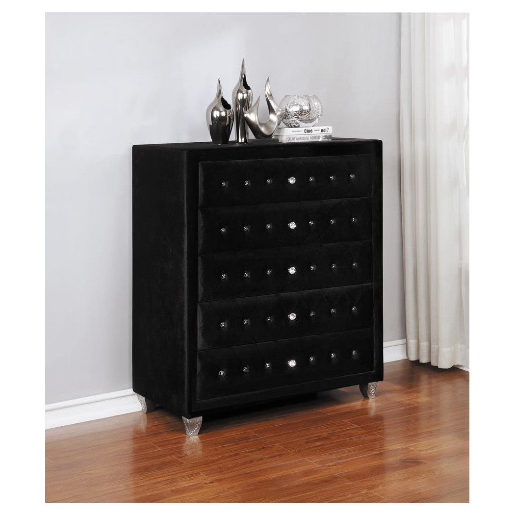 Deanna 5-drawer Rectangular Chest Black 206105