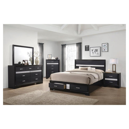 Miranda California King 2-drawer Storage Bed Black 206361KW