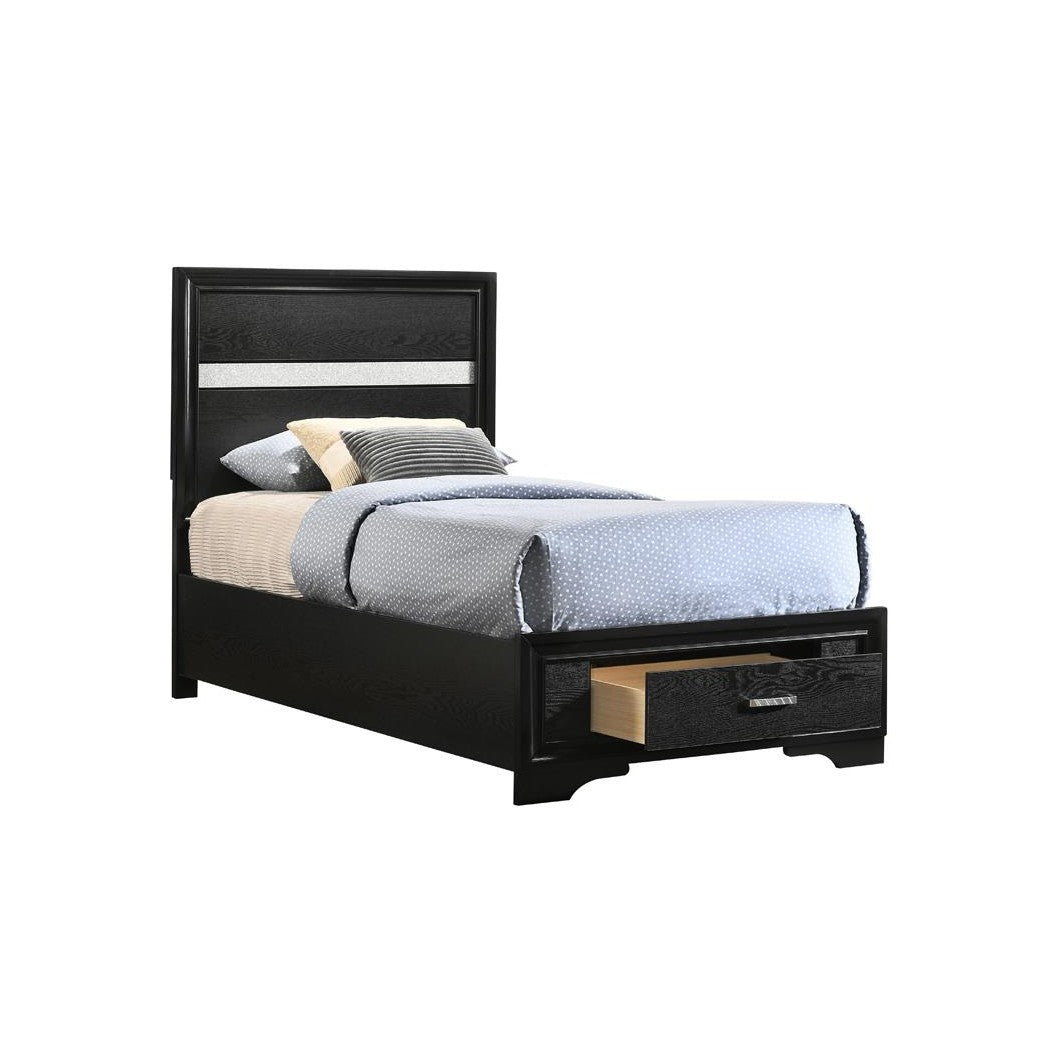 Miranda Twin Storage Bed Black 206361T