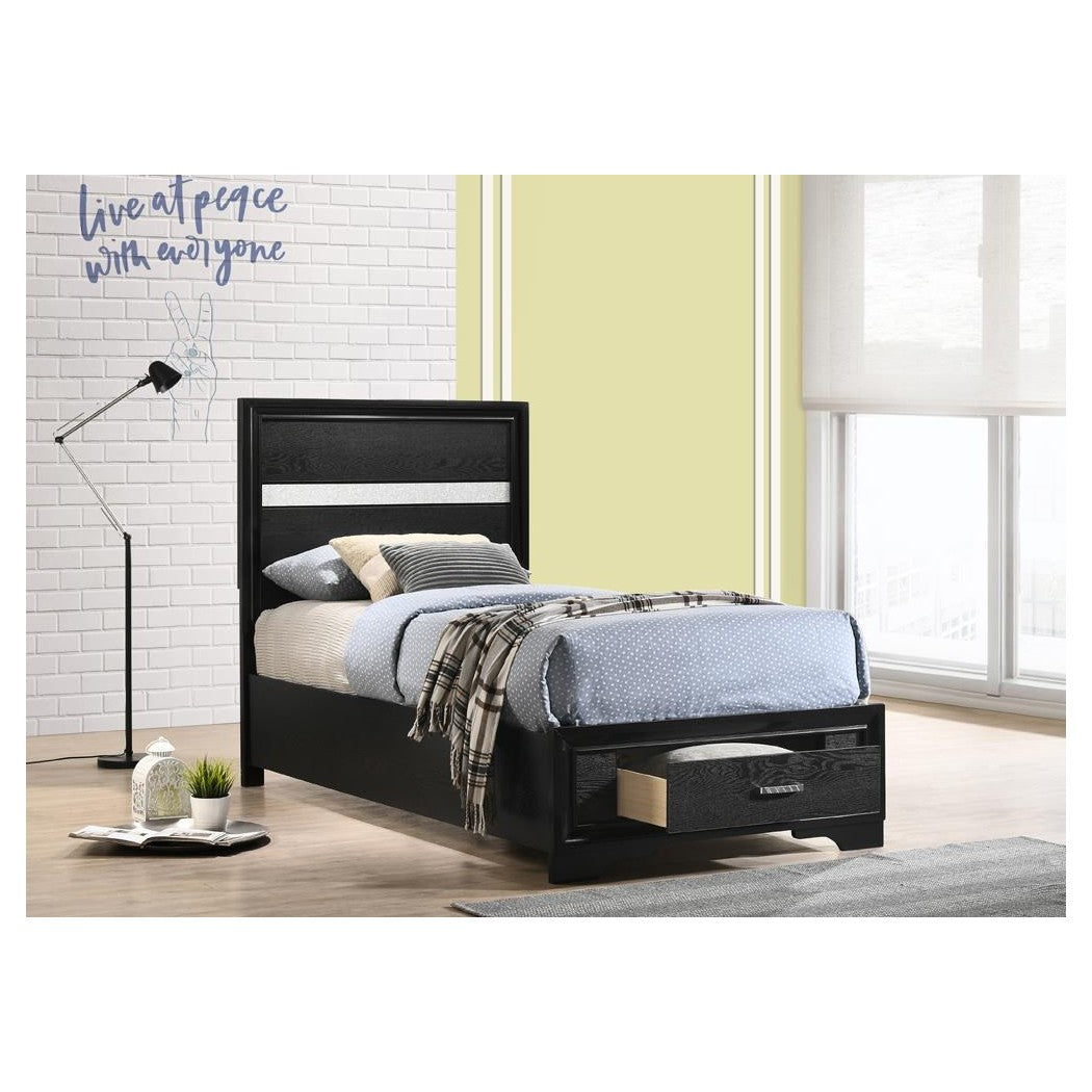 Miranda Twin Storage Bed Black 206361T