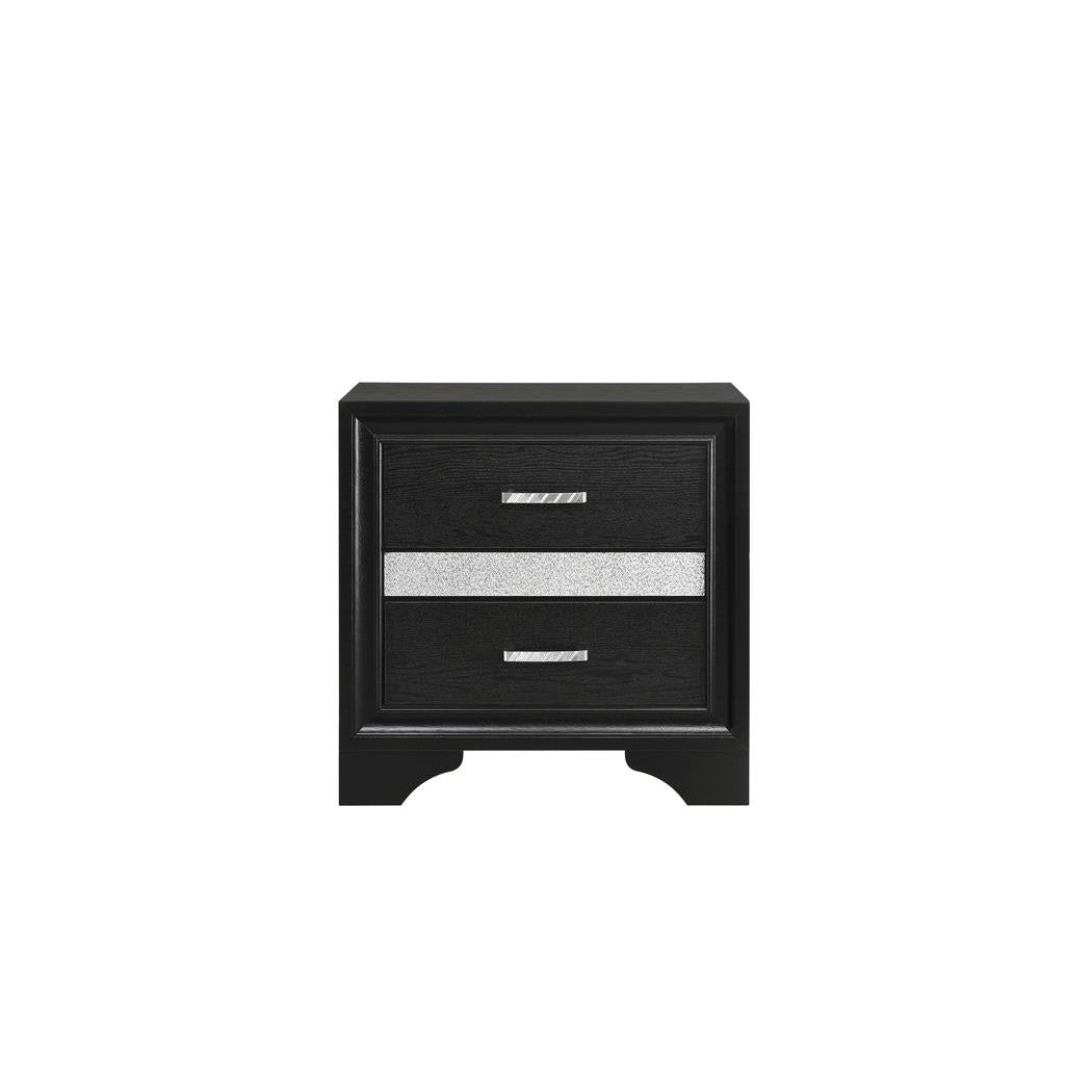 Miranda 2-drawer Nightstand Tray Black 206362