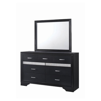 Miranda 7-drawer Dresser Black and Rhinestone 206363