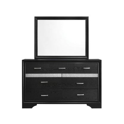 Miranda 7-drawer Dresser Black and Rhinestone 206363