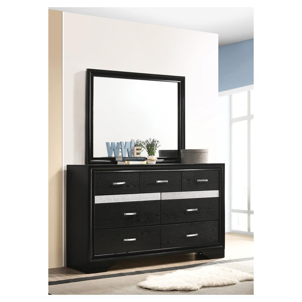 Miranda Rectangular Mirror Black 206364