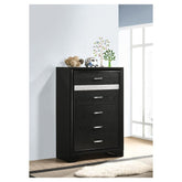 Miranda 5-drawer Chest Black and Rhinestone 206365