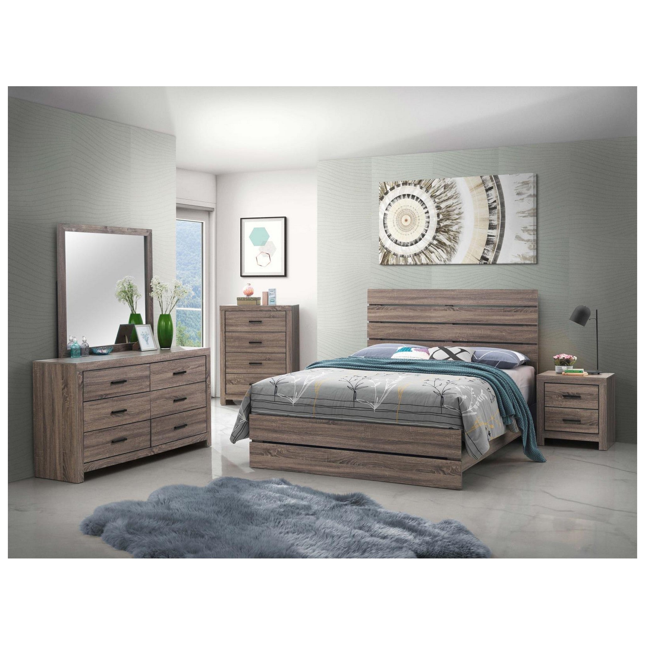 Brantford Rectangle Dresser Mirror Barrel Oak 207044