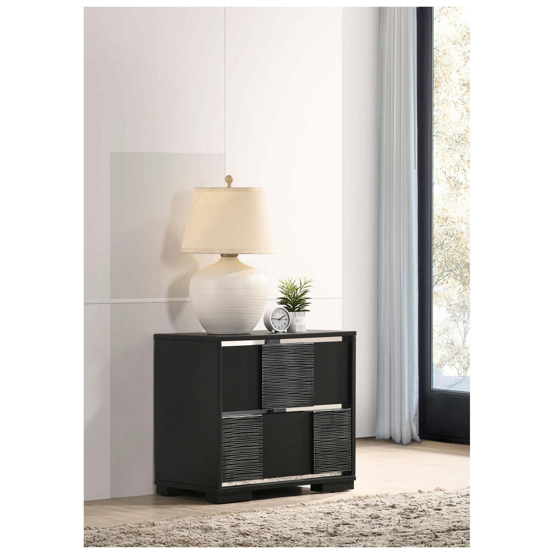 Blacktoft 2-drawer Nightstand Black 207102