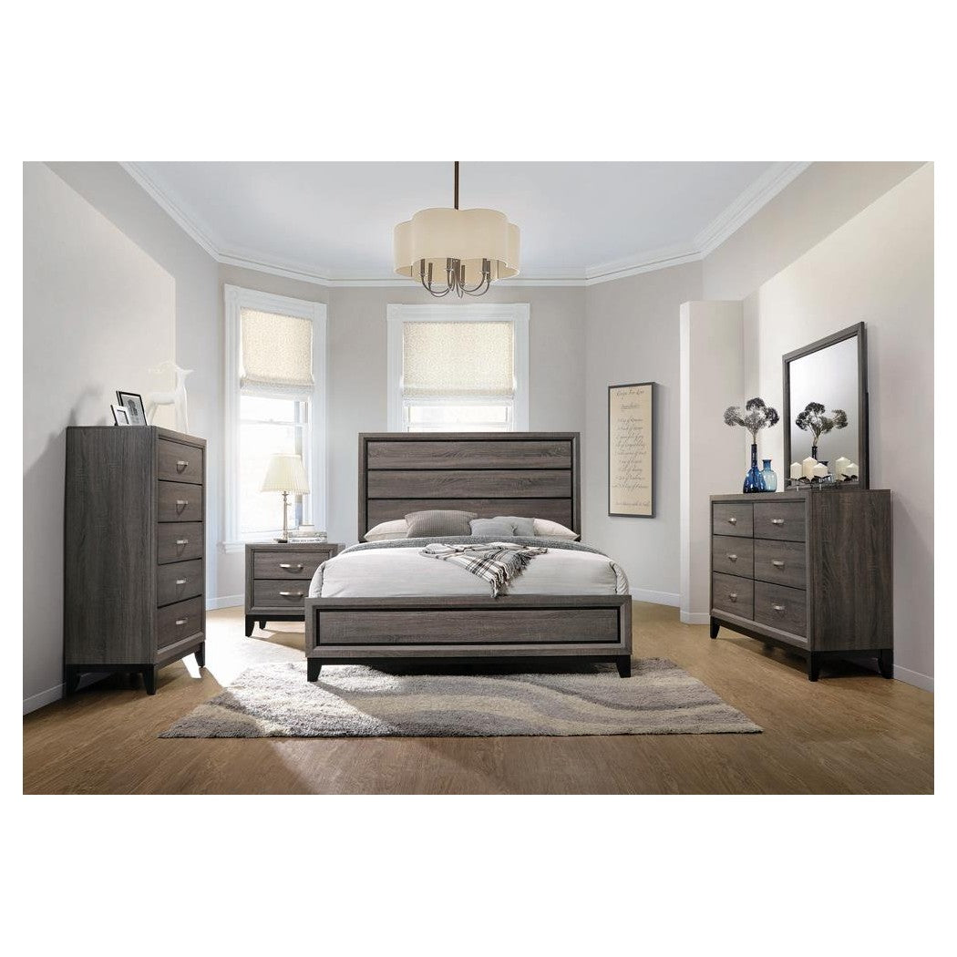 Watson Queen Bed Grey Oak and Black 212421Q