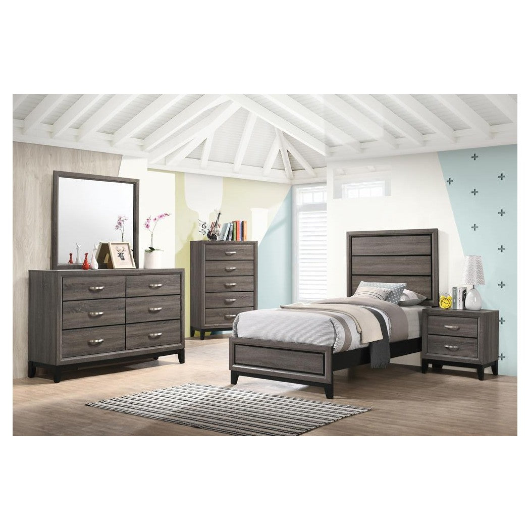 Watson Twin Panel Bed Grey Oak 212421T