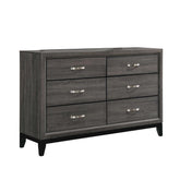 Watson 6-drawer Dresser Grey Oak and Black 212423