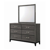 Watson 6-drawer Dresser Grey Oak and Black 212423