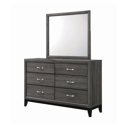 Watson 6-drawer Dresser Grey Oak and Black 212423