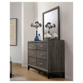 Watson 6-drawer Dresser Grey Oak and Black 212423