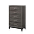 Watson 5-drawer Chest Grey Oak and Black 212425