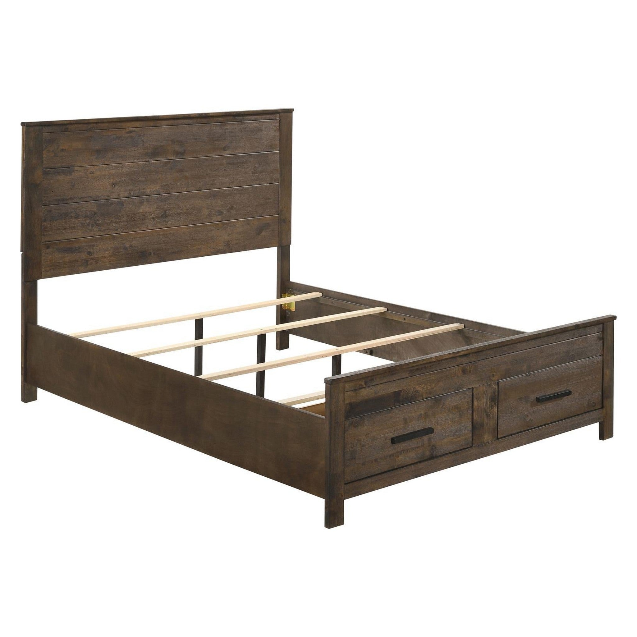 Woodmont Eastern King Storage Bed Rustic Golden Brown 222631KE