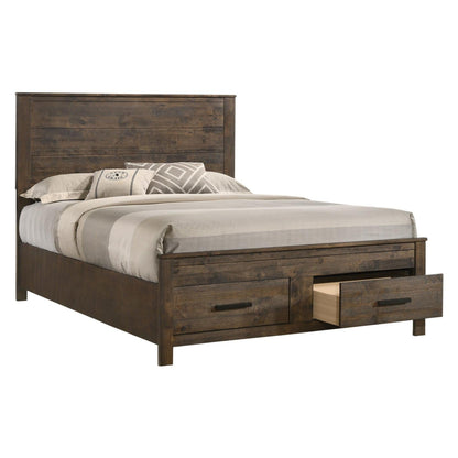 Woodmont Eastern King Storage Bed Rustic Golden Brown 222631KE