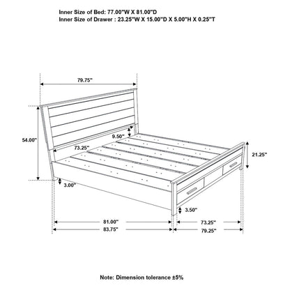 Woodmont Eastern King Storage Bed Rustic Golden Brown 222631KE