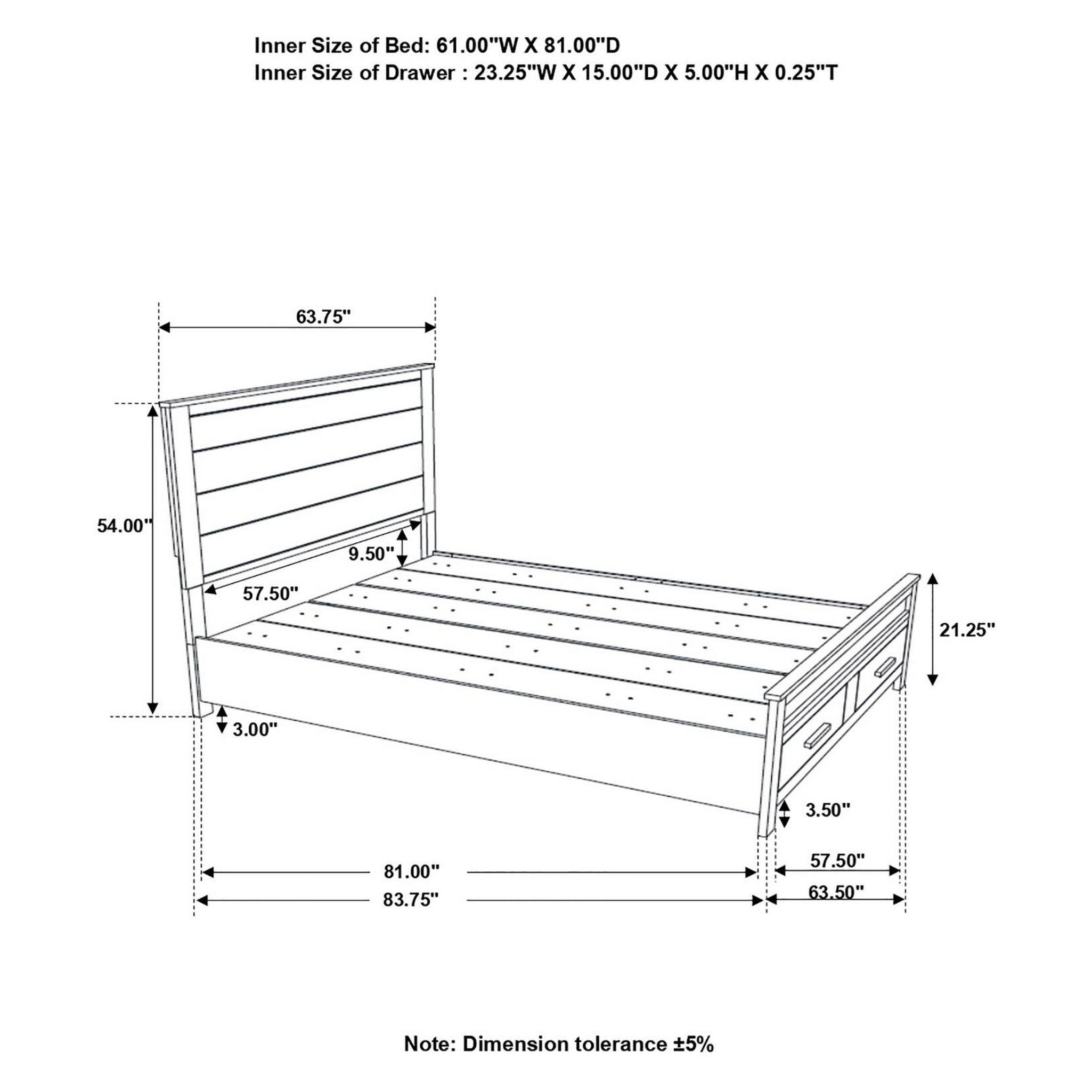 Woodmont Queen Storage Bed Rustic Golden Brown 222631Q