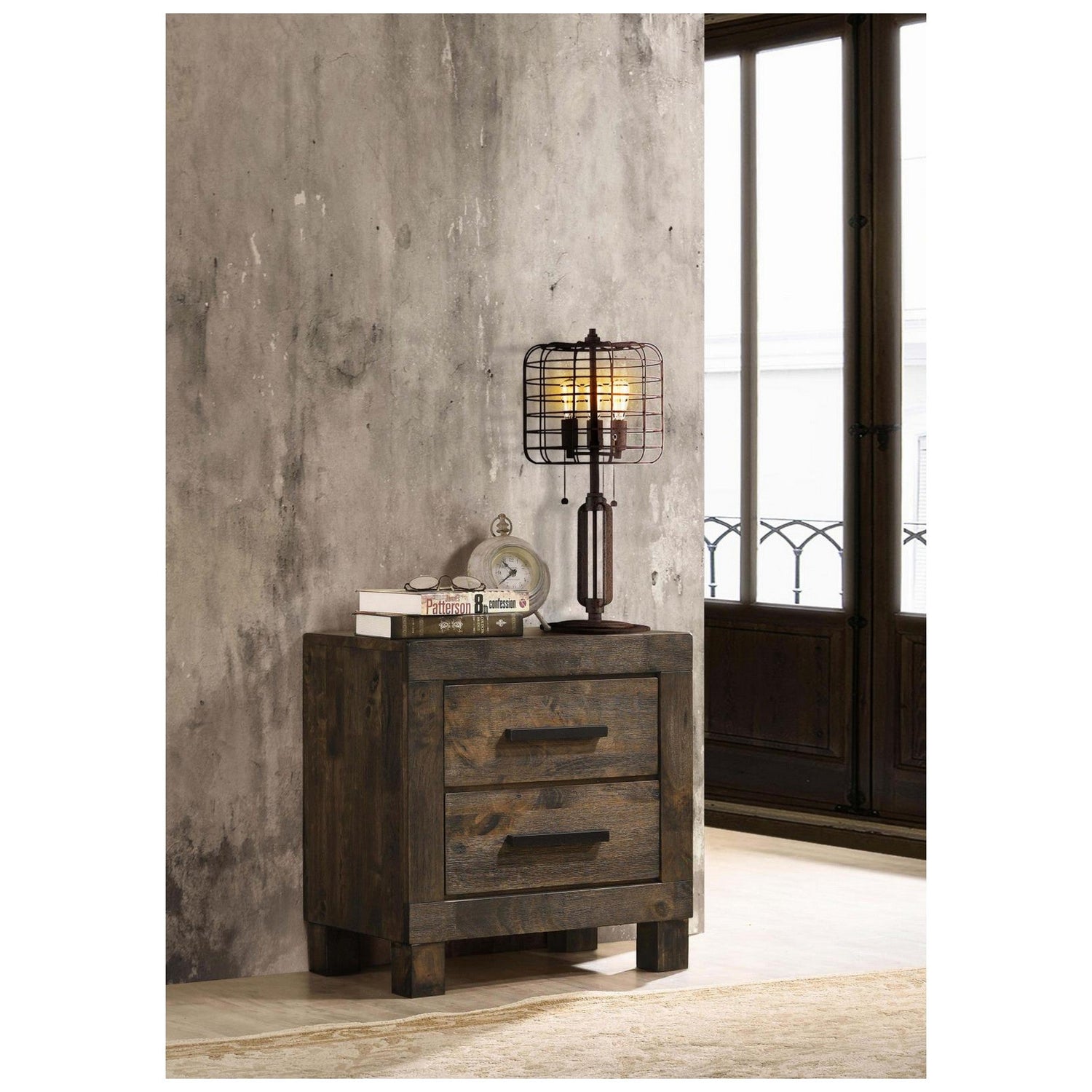 Woodmont 2-drawer Nightstand Rustic Golden Brown 222632