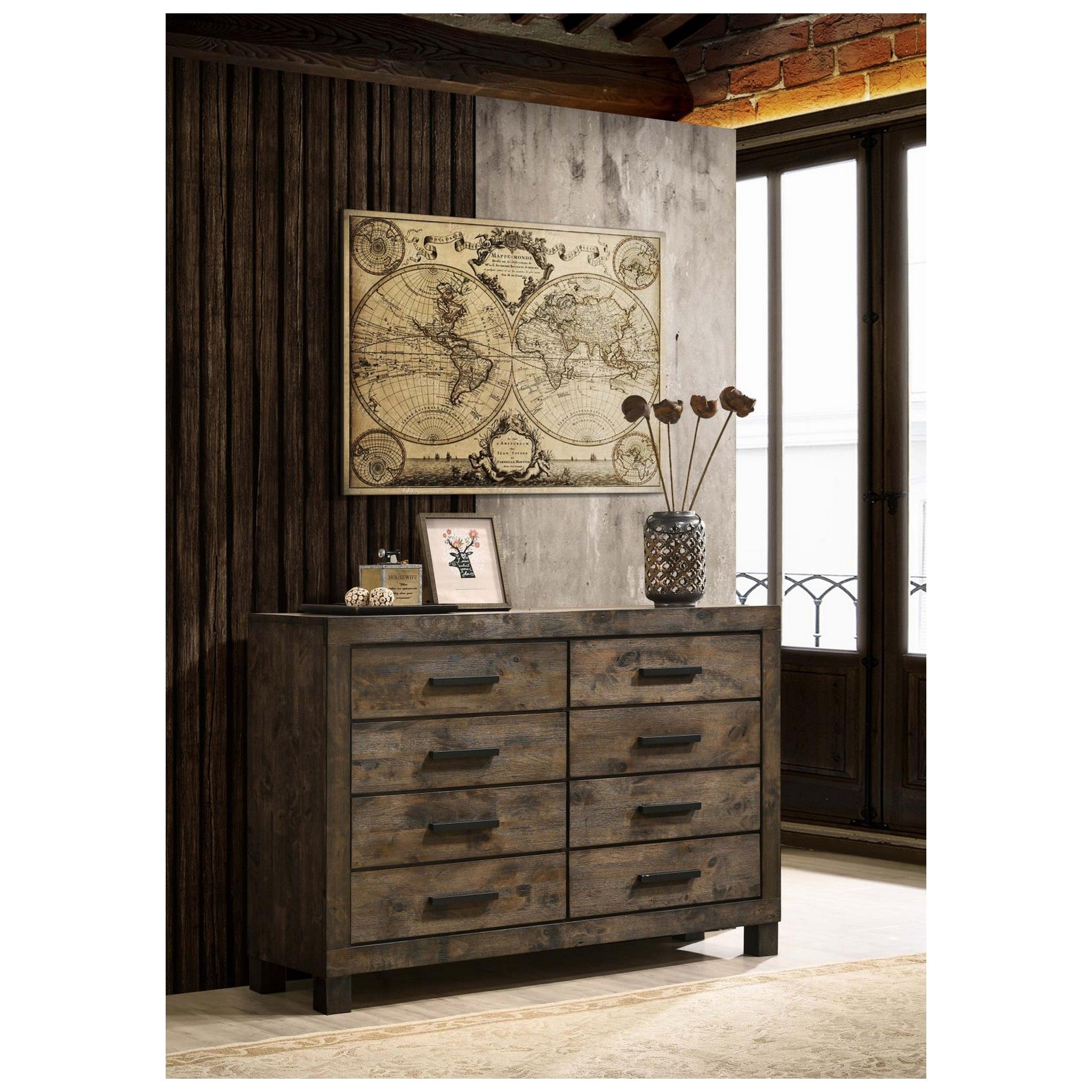 Woodmont 8-drawer Dresser Rustic Golden Brown 222633