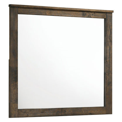 Woodmont Rectangle Mirror Rustic Golden Brown 222634