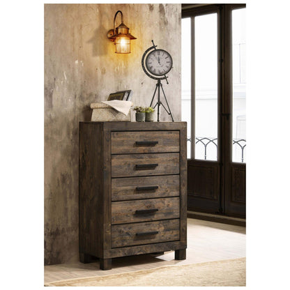 Woodmont 5-drawer Chest Rustic Golden Brown 222635