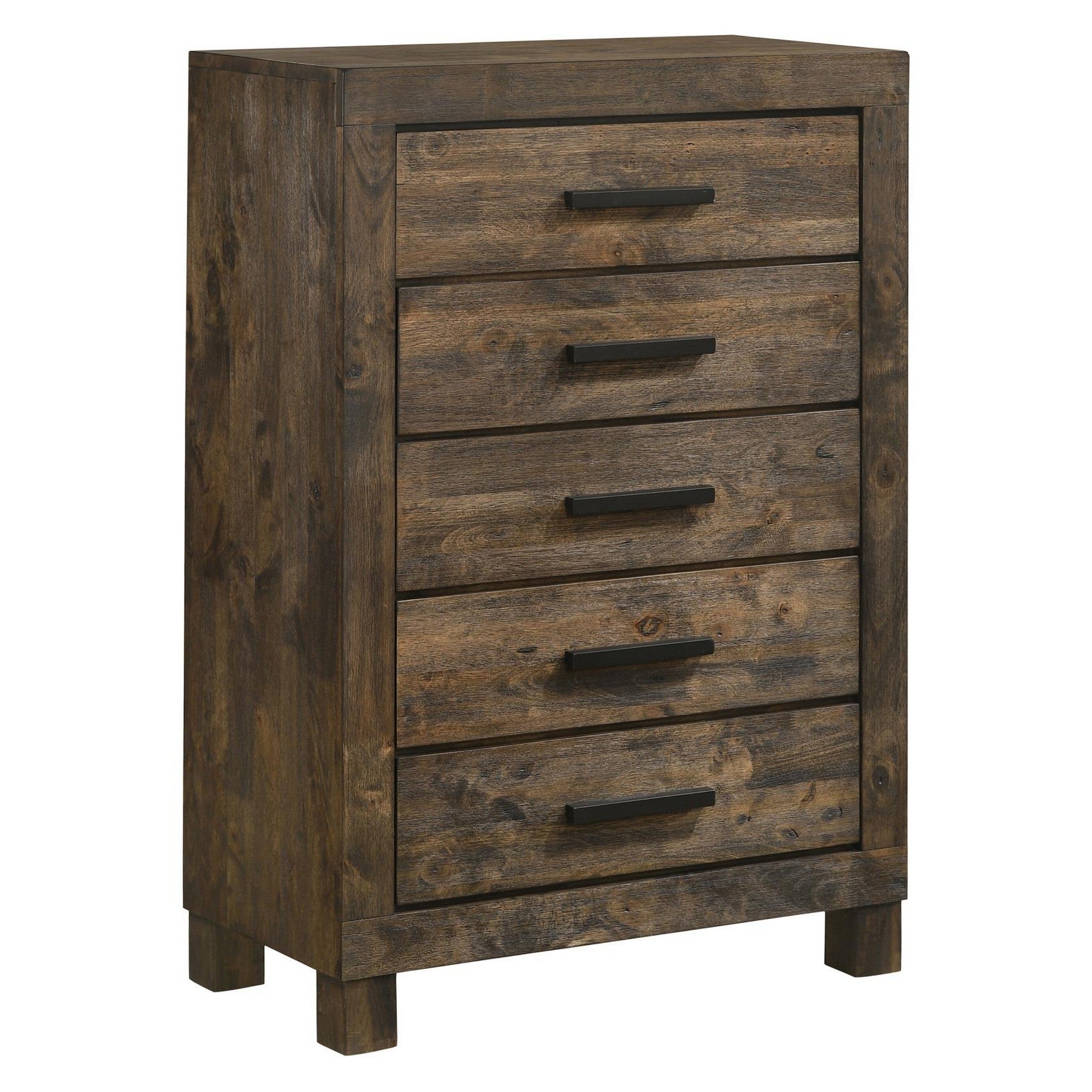 Woodmont 5-drawer Chest Rustic Golden Brown 222635