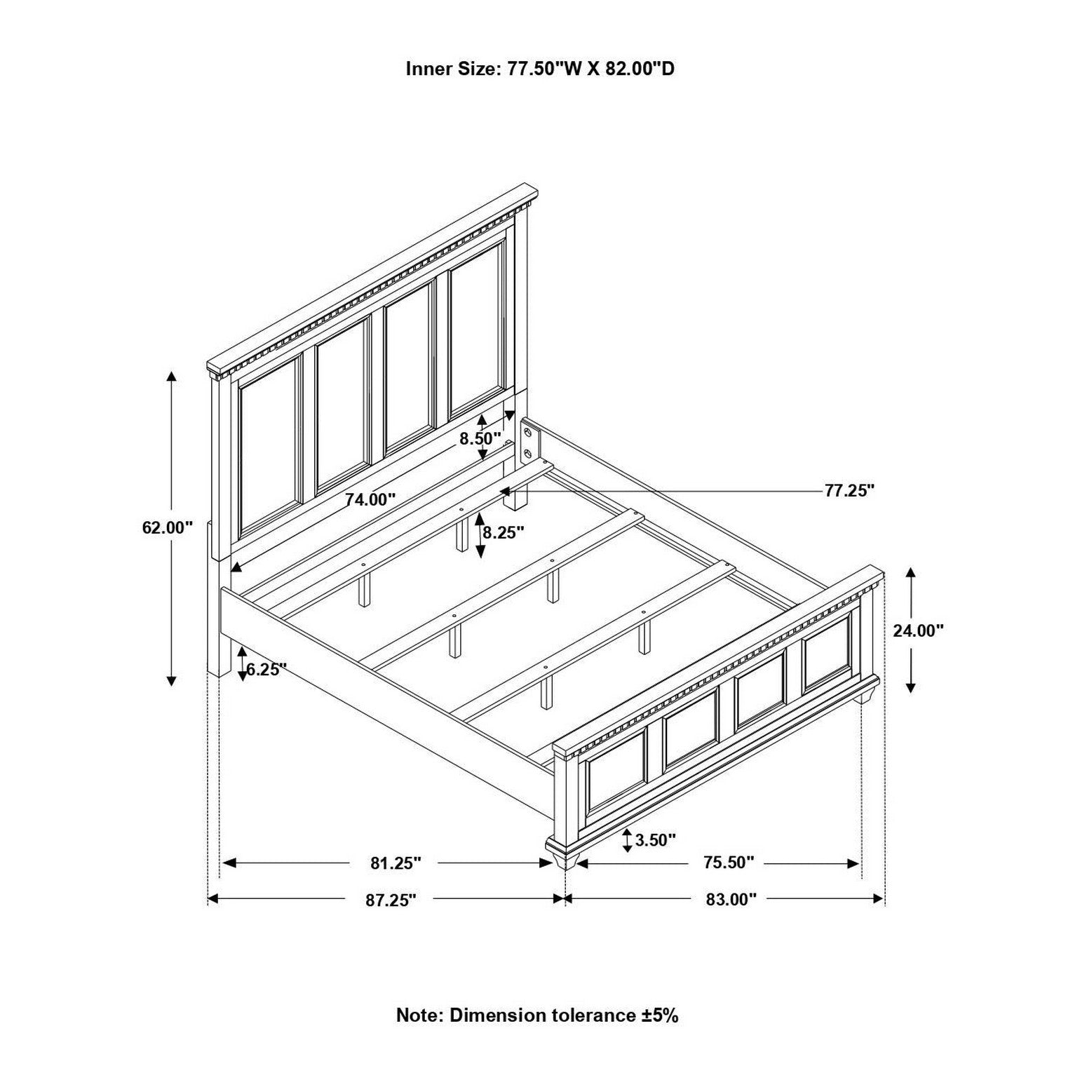 Bennington Rectangular Bed Acacia Brown 222711KE