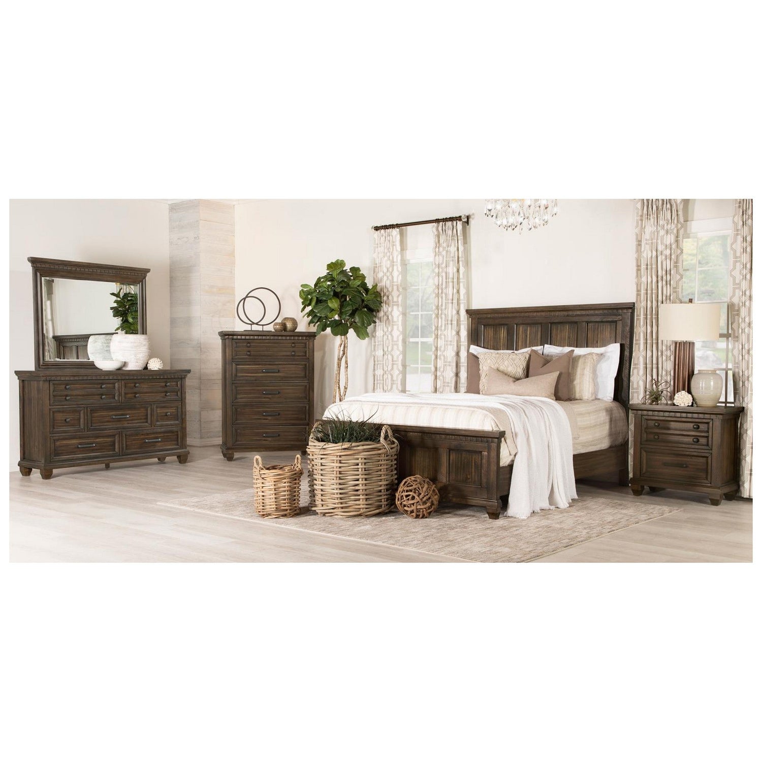 Bennington Rectangular Bed Acacia Brown 222711KE