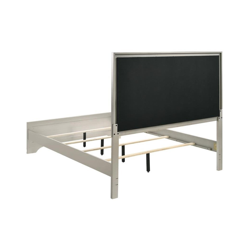 Salford Eastern King Panel Bed Metallic Sterling and Charcoal Grey 222721KE