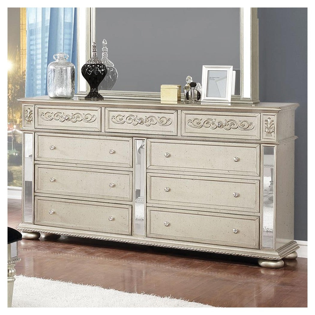 Heidi 9-drawer Dresser Metallic Platinum 222733