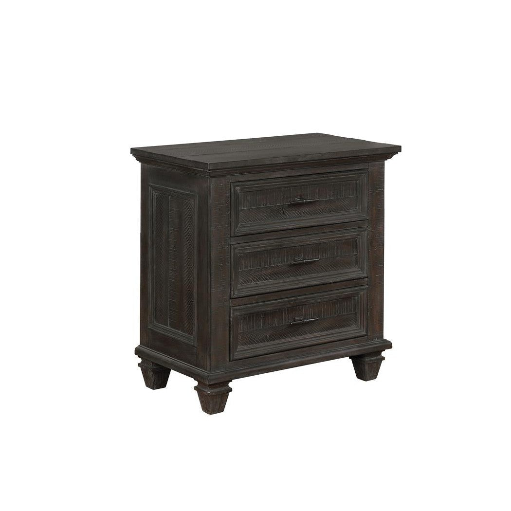 Atascadero 3-drawer Nightstand Weathered Carbon 222882