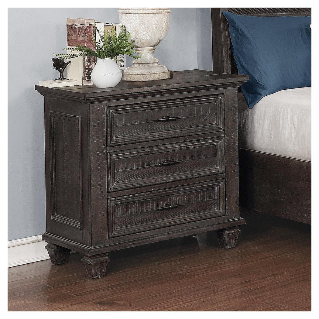 Atascadero 3-drawer Nightstand Weathered Carbon 222882