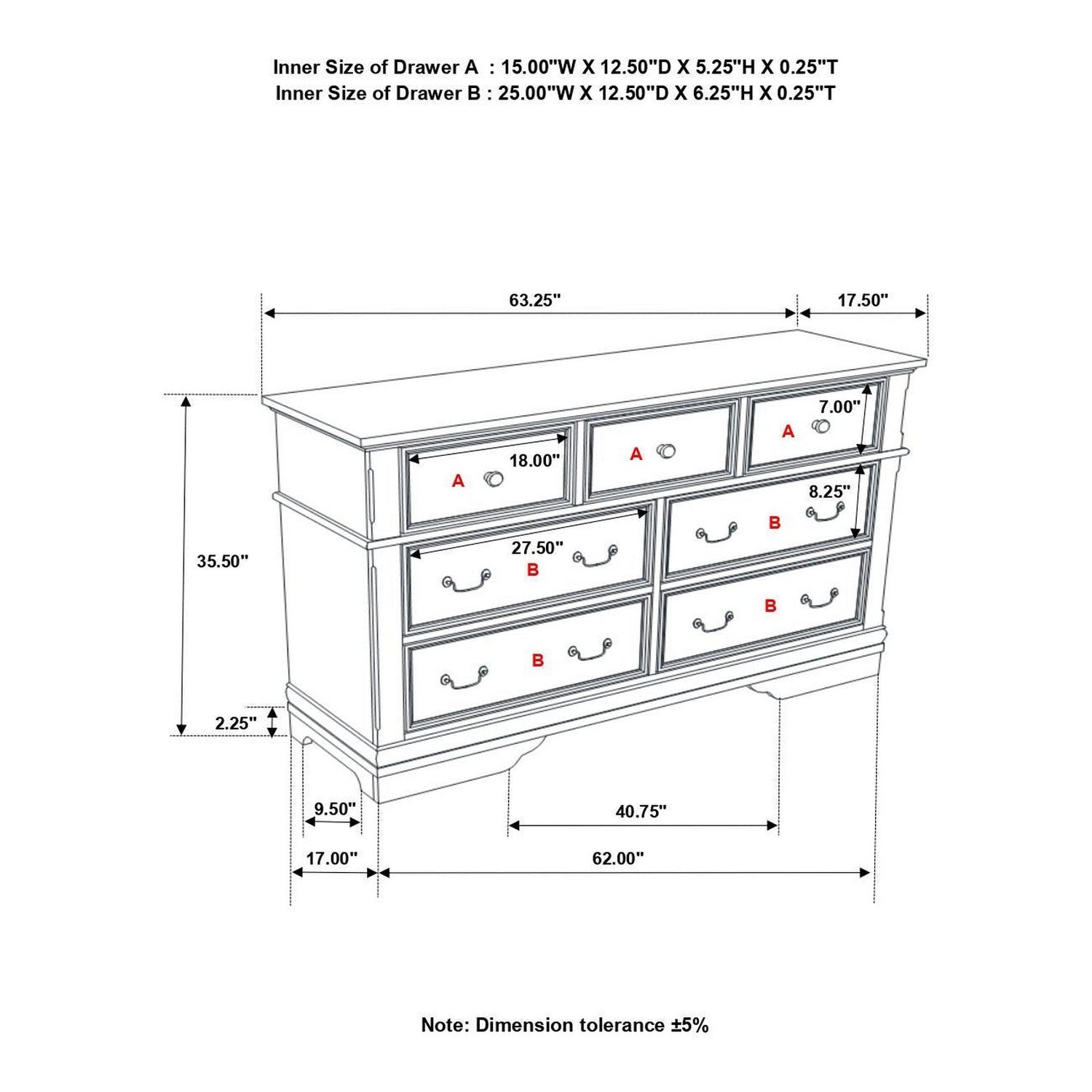 Manchester 7-drawer Dresser Wheat 222893