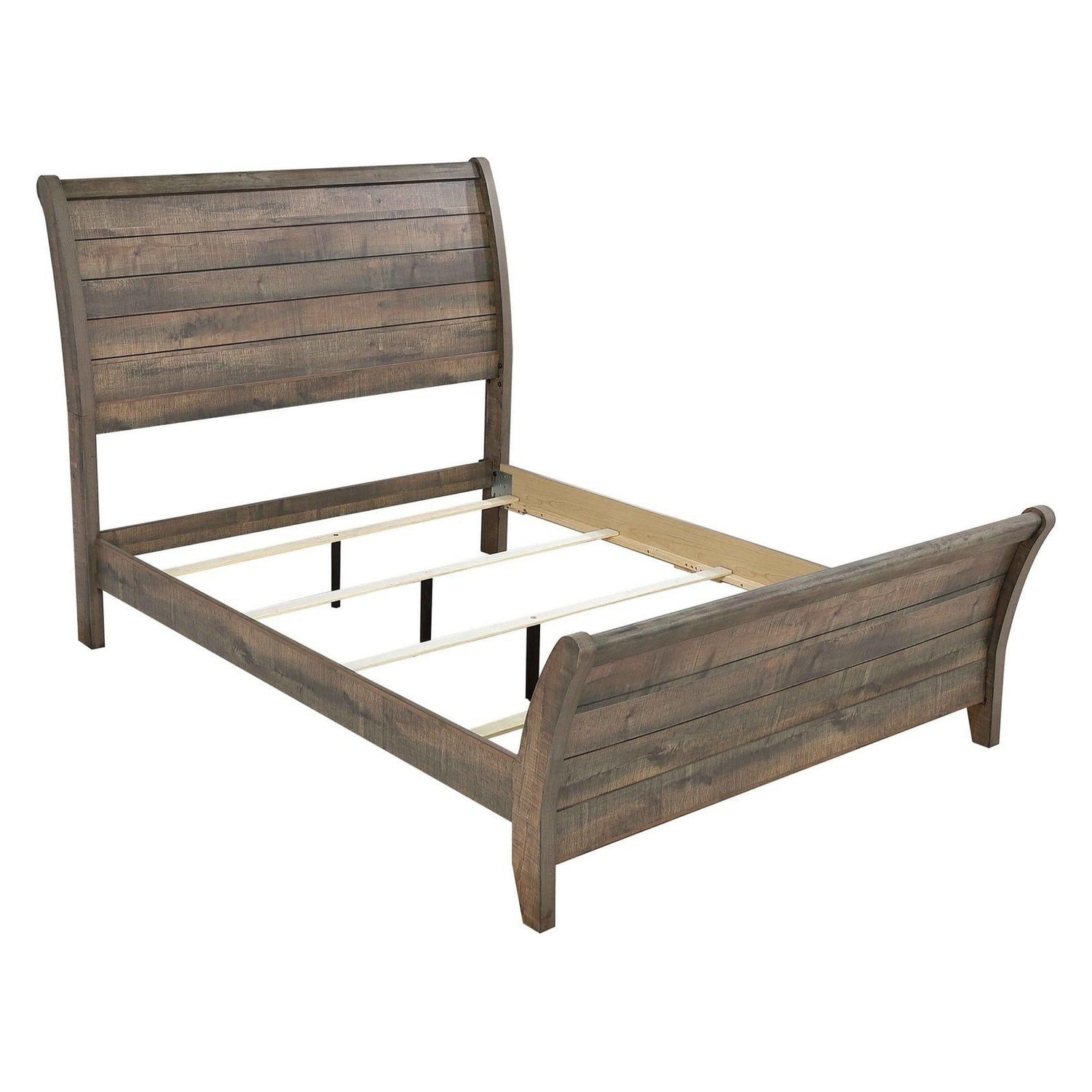 Frederick Eastern King Sleigh Panel Bed Weathered Oak 222961KE