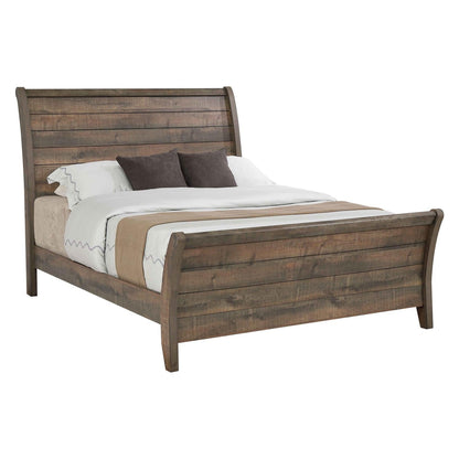 Frederick Eastern King Sleigh Panel Bed Weathered Oak 222961KE