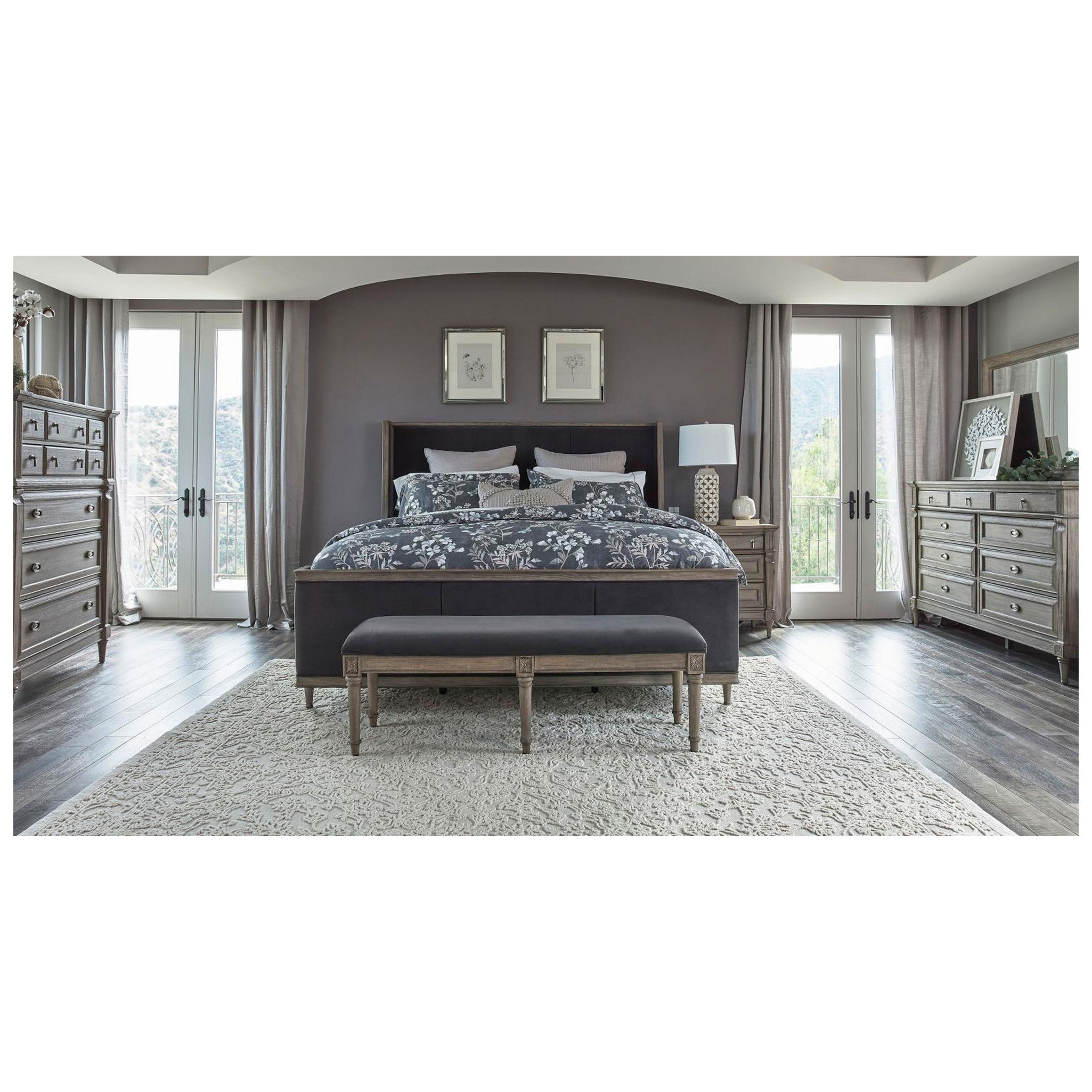 Alderwood 4-piece Queen Bedroom Set French Grey 223121Q-S4