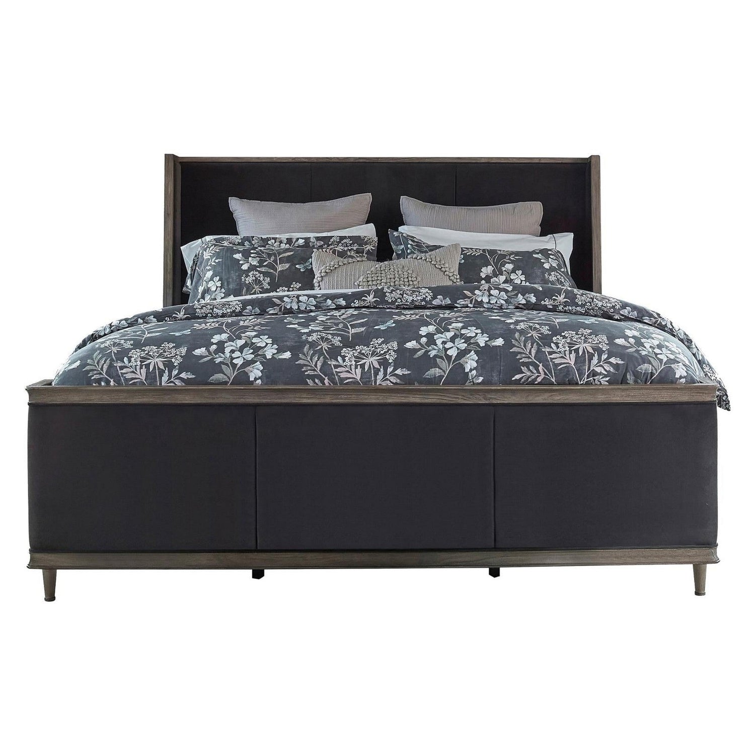 Alderwood Queen Upholstered Panel Bed Charcoal Grey 223121Q